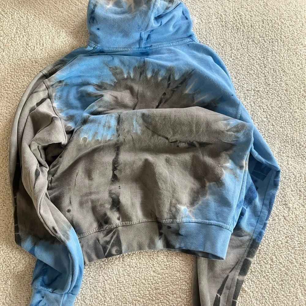 Atlantic City New Jersey Blue and Gray Tie-Dye Hoodie